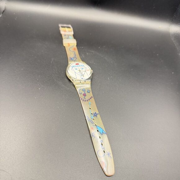 Swatch AMORE Quartz Swiss Made Clear Plastic Analog Wristwatch w/ Box Papers main image 7